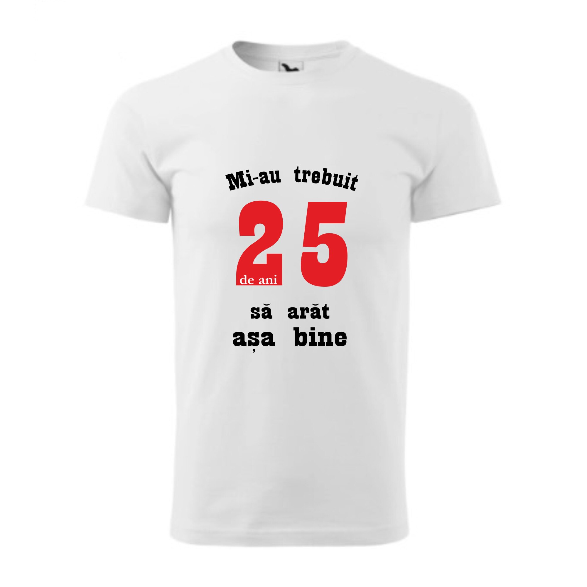 Tricou basic barbati personalizat, Adler, bumbac, alb S 25 de ani