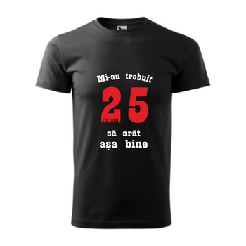 Tricou basic barbati personalizat, Adler, bumbac, negru S 25 de ani Tricou basic barbati personalizat, Adler, bumbac, negru S 25 de ani
