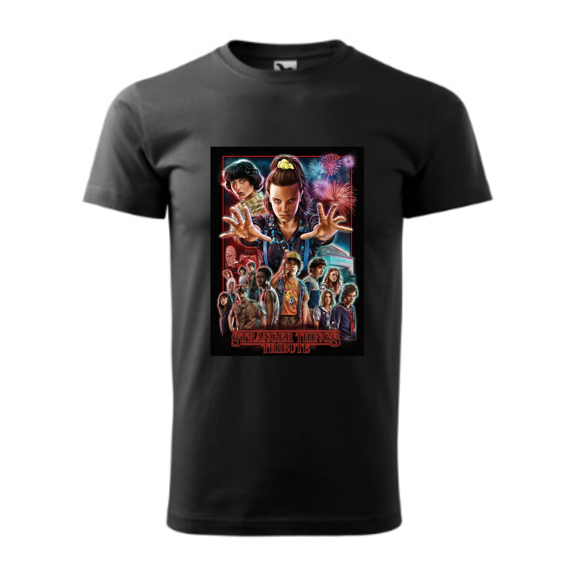 Tricou basic barbati personalizat, Adler, bumbac, negru S The stranger things