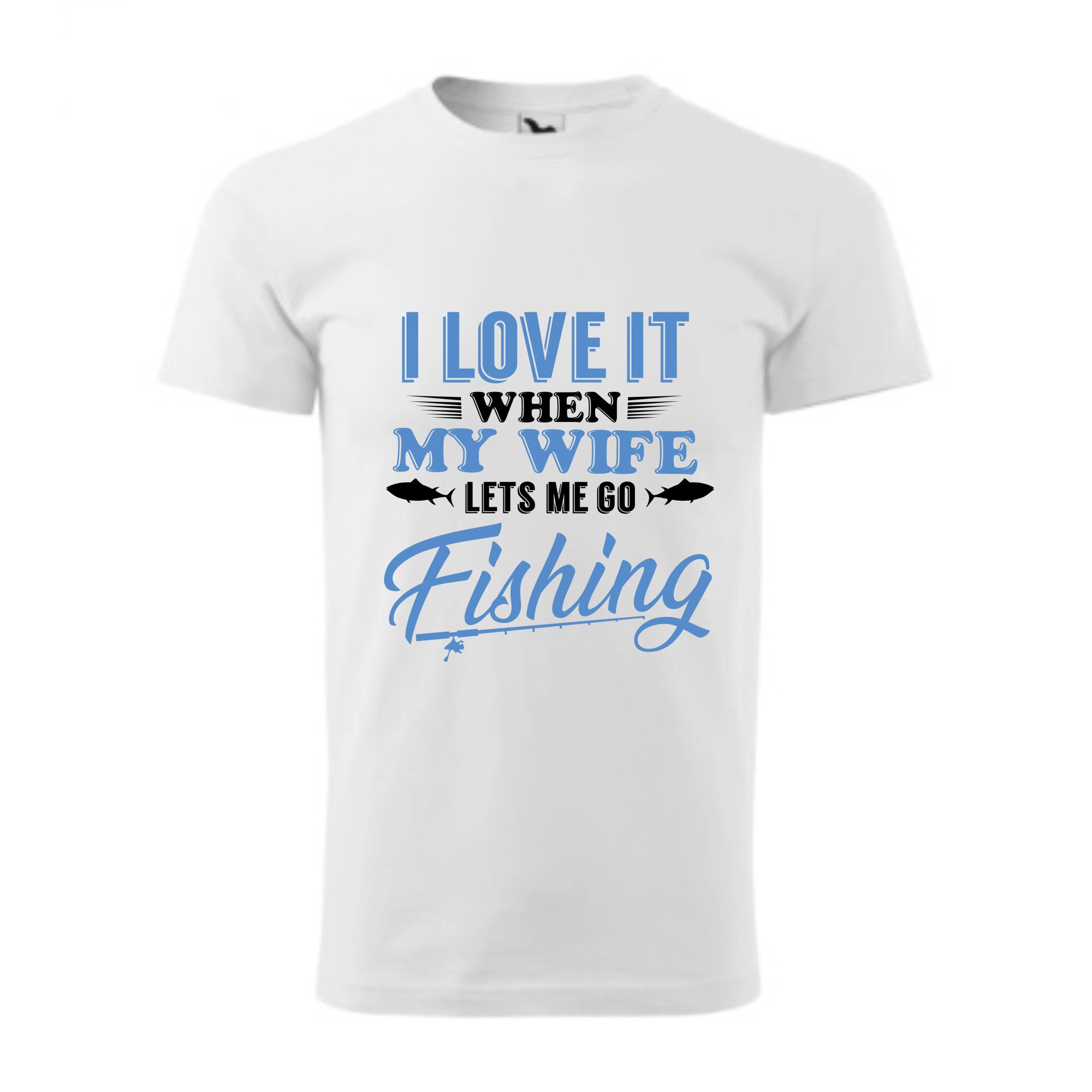 Tricou basic barbati personalizat, Adler, bumbac, alb M Pescuit