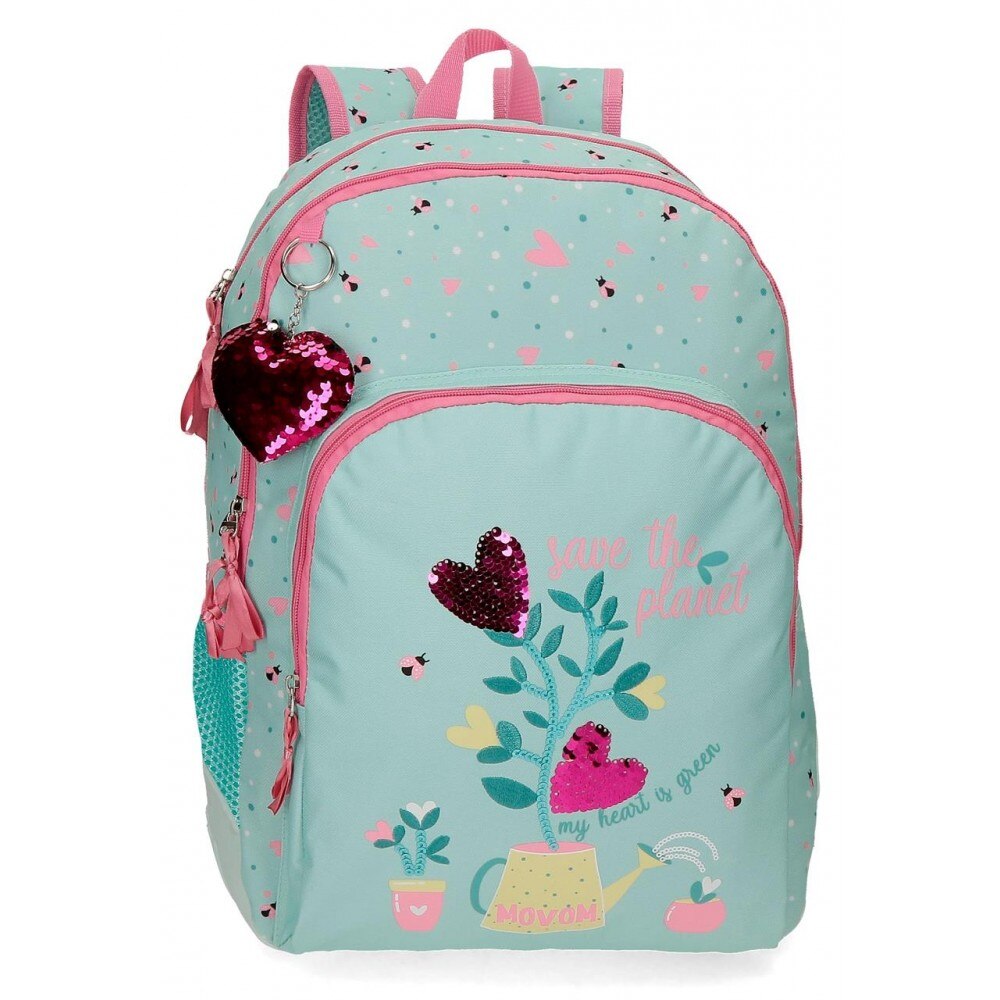 Rucsac 44 cm 2 compartimente Movom Flower Pot, din material reciclat