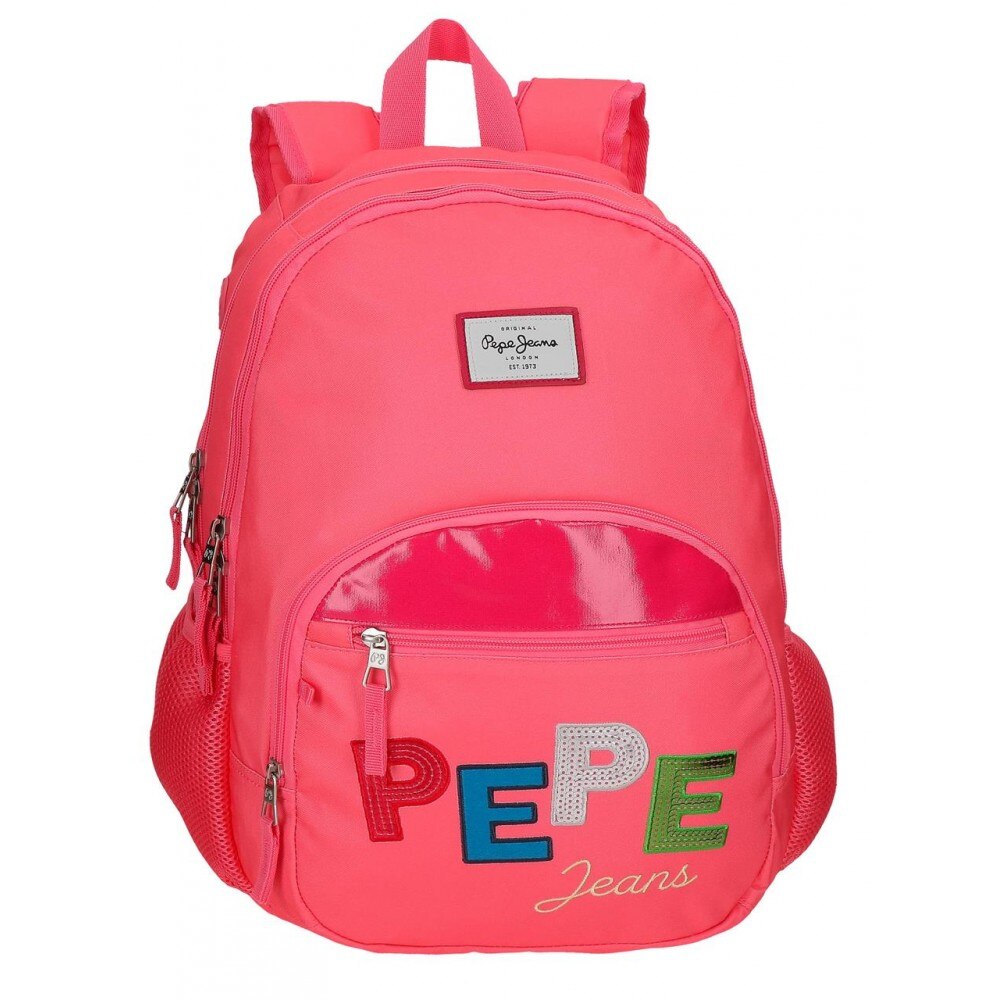 Rucsac compartiment tableta 44 cm 2 compartimente Pepe Jeans Kim roz