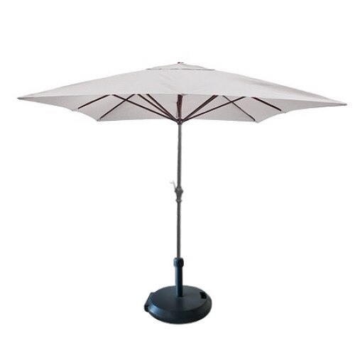 Umbrela soare patrata 300x300cm alba cu suport rotund 35kg