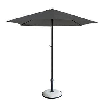 Umbrela soare gri cu mecanizm rabatare 300cm si baza rotunda 25kg culoare alba Umbrela soare gri cu mecanizm rabatare 300cm si baza rotunda 25kg culoare alba