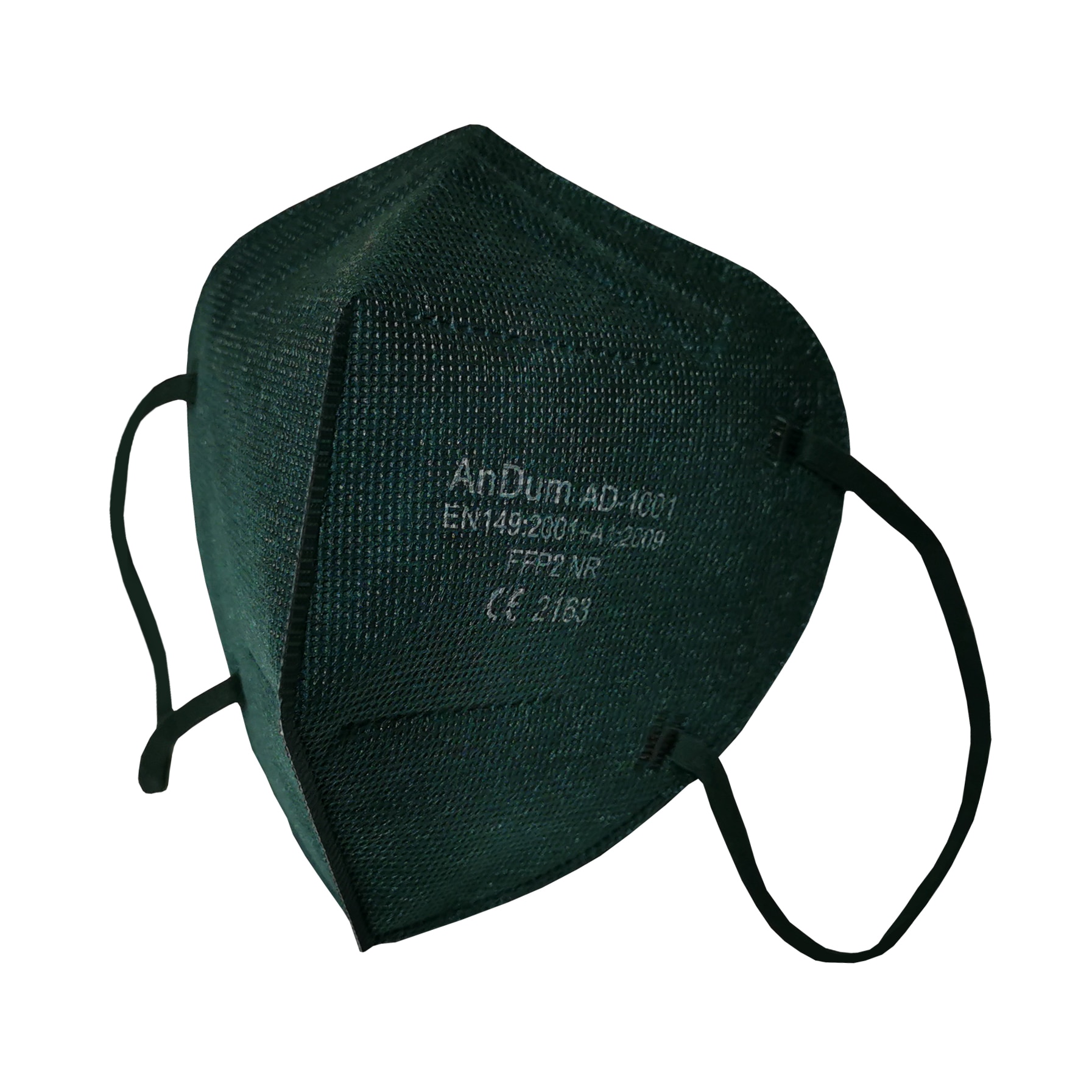 Masca Verde inchis FFP2, model AD-1001, 5 straturi, Conforma cu CE 2163, ambalata individual