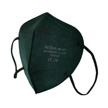 Masca Verde inchis FFP2, model AD-1001, 5 straturi, Conforma cu CE 2163, ambalata individual Masca Verde inchis FFP2, model AD-1001, 5 straturi, Conforma cu CE 2163, ambalata individual