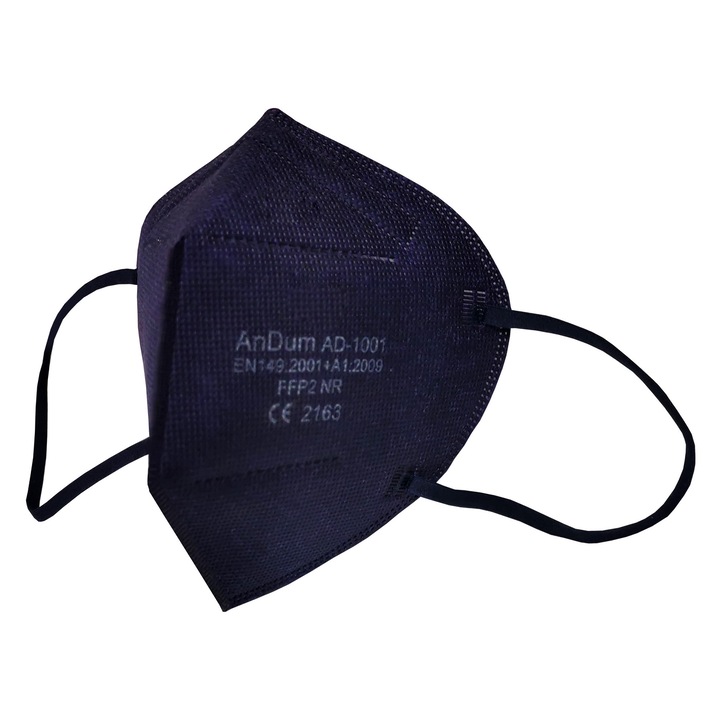 Masca FFP2 Albastru-Ardezie, model AD-1001, 5 straturi, ambalata individual