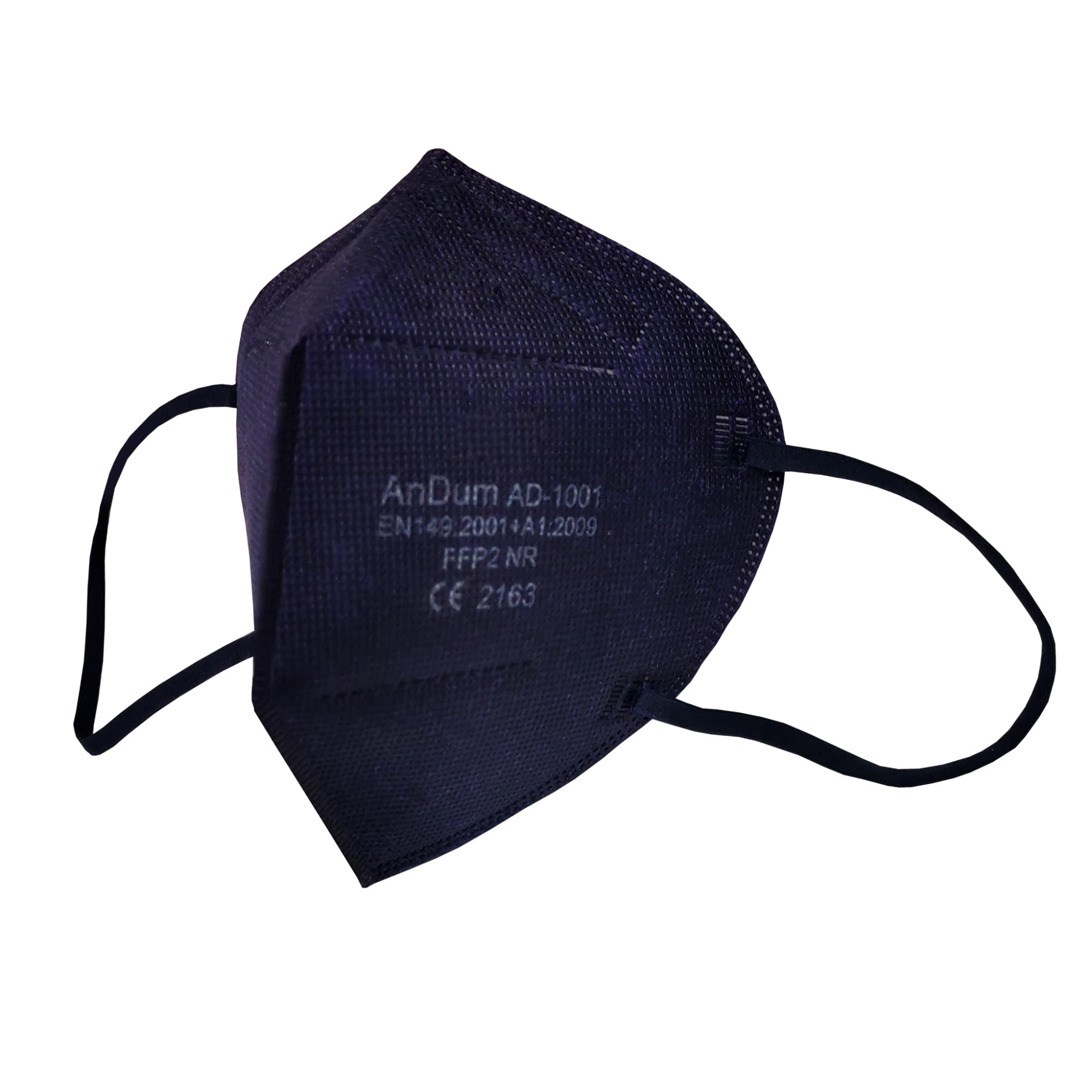 Masca Albastru-Ardezie, bleumarin FFP2, model AD-1001, 5 straturi, Conforma cu CE 2163, ambalata individual