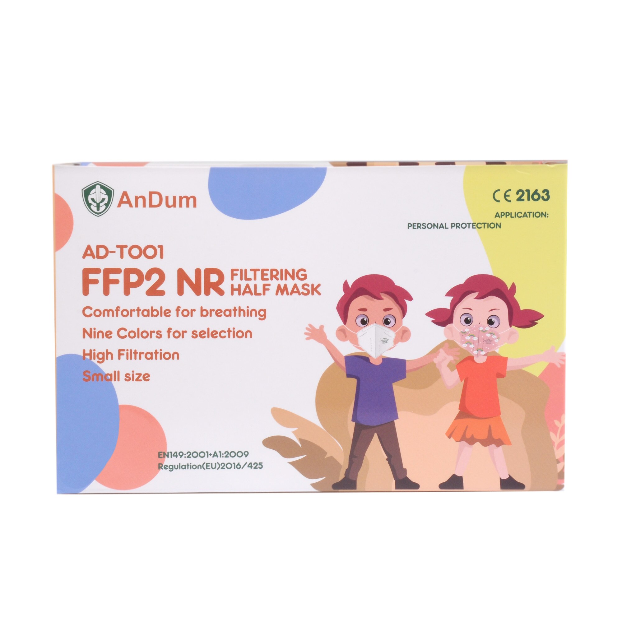 Masca Roz Masca roz cu desene FFP2, pentru copii, 5 straturi, Conforma cu CE 2163 ...