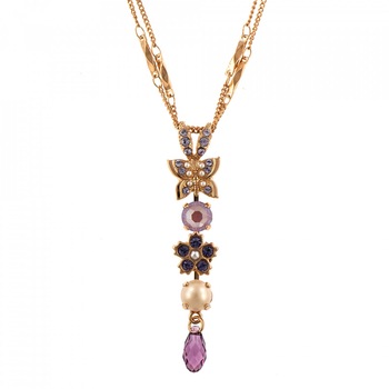 Pandantiv cu lant placat cu Aur roz de 24K, Cristale Swarovski, Romance by Roxannes - Mariana Jewellery, Multicolor 5414/2-139-10RG Pandantiv cu lant placat cu Aur roz de 24K, Cristale Swarovski, Romance by Roxannes - Mariana Jewellery, Multicolor 5414/2-139-10RG