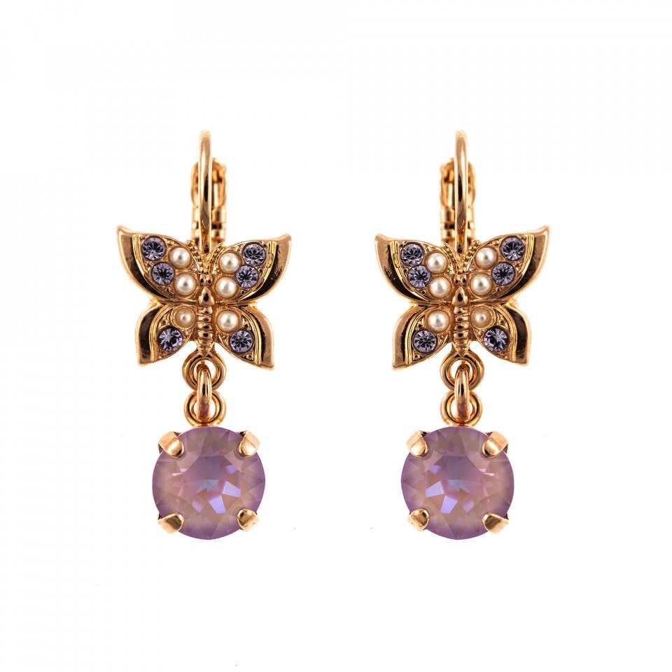 Cercei placati cu Aur roz de 24K, Cristale Swarovski, Romance by Roxannes - Mariana Jewellery, Multicolor 1154-139-10RG6