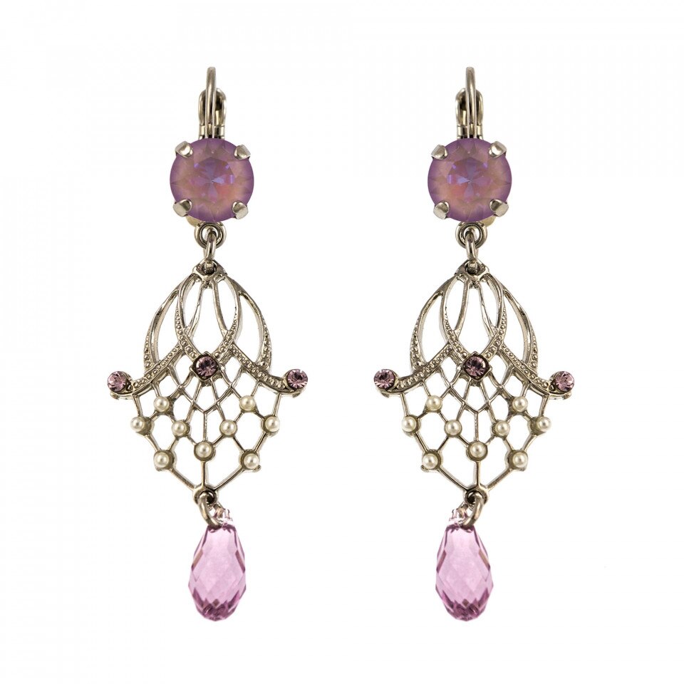 Cercei placati cu rodiu, Cristale Swarovski, Romance by Roxannes - Mariana Jewellery, Multicolor 1213-139-10RO6