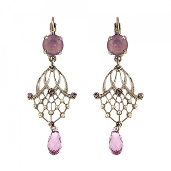 Cercei placati cu rodiu, Cristale Swarovski, Romance by Roxannes - Mariana Jewellery, Multicolor 1213-139-10RO6 Cercei placati cu rodiu, Cristale Swarovski, Romance by Roxannes - Mariana Jewellery, Multicolor 1213-139-10RO6