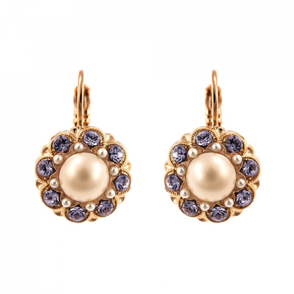 Cercei placati cu Aur roz de 24K, Cristale Swarovski, Romance by Roxannes - Mariana Jewellery, Multicolor 1417-139-10RG6