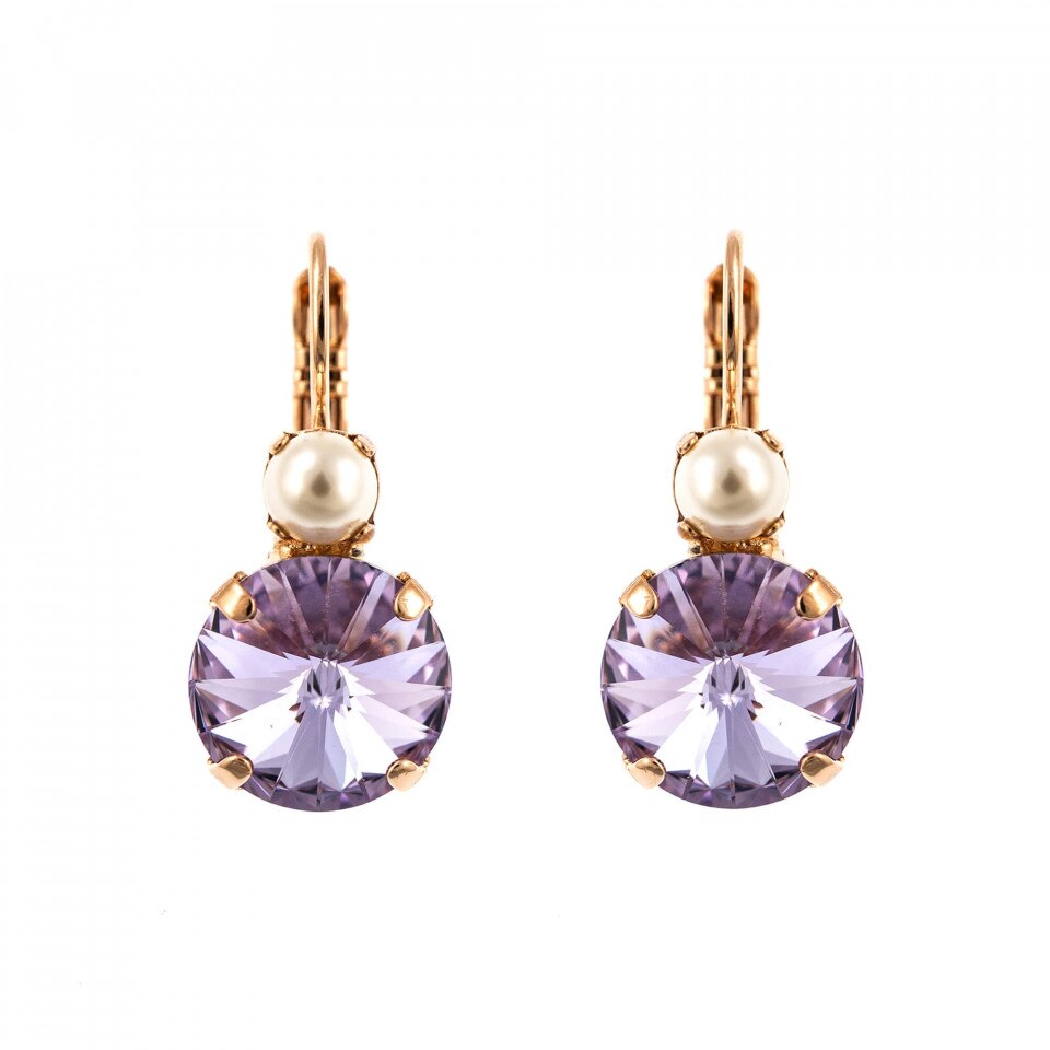 Cercei placati cu Aur roz de 24K, Cristale Swarovski, Romance by Roxannes - Mariana Jewellery, Multicolor 1037R-139-10RG6