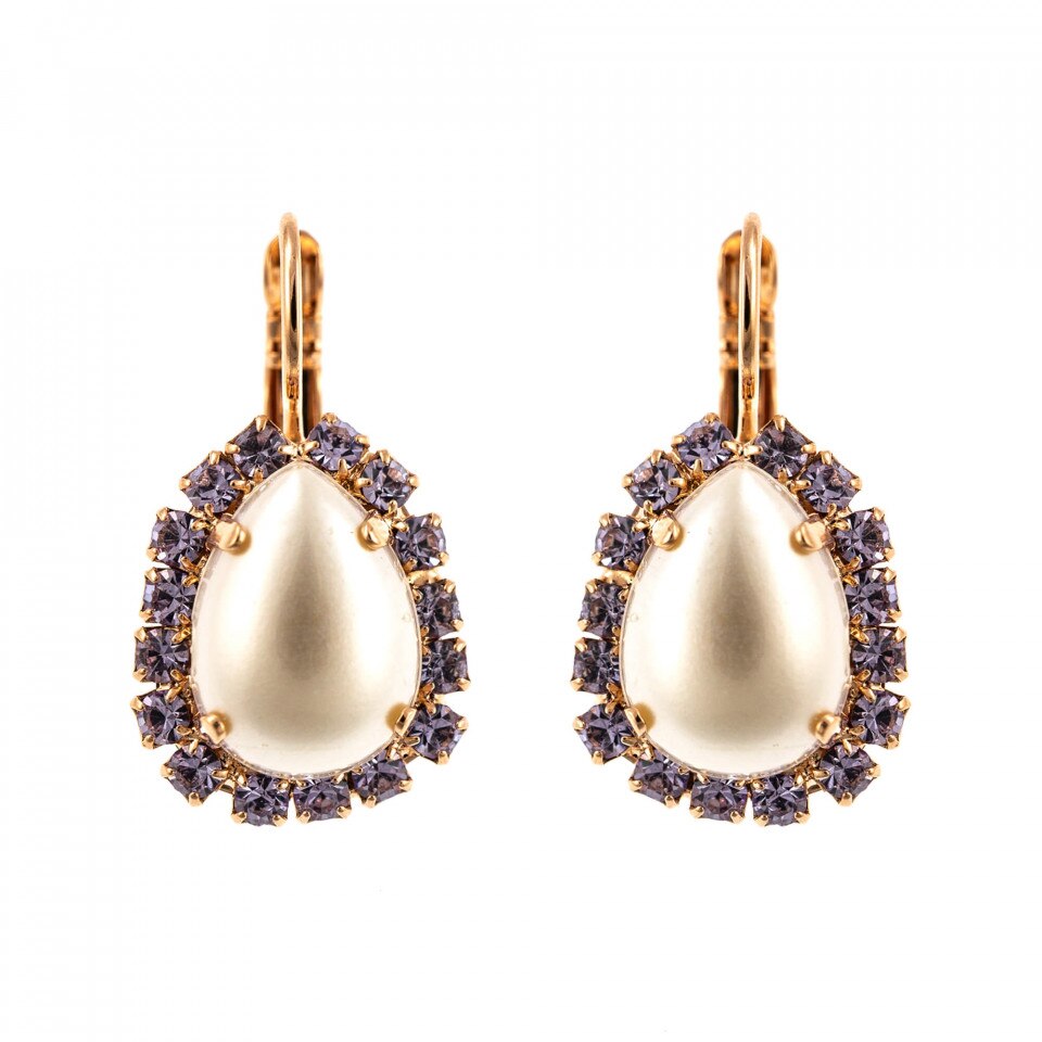 Cercei placati cu Aur roz de 24K, Cristale Swarovski, Romance by Roxannes - Mariana Jewellery, Multicolor 1032/11-139-10RG6