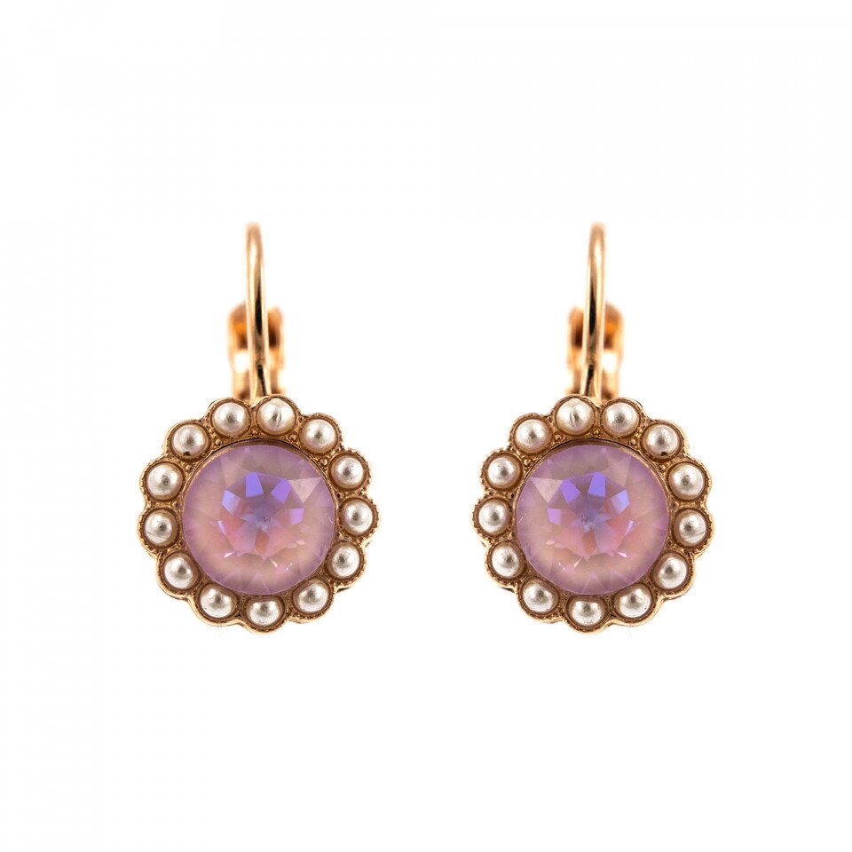 Cercei placati cu Aur roz de 24K, Cristale Swarovski, Romance by Roxannes - Mariana Jewellery, Multicolor 1133-139-10RG6
