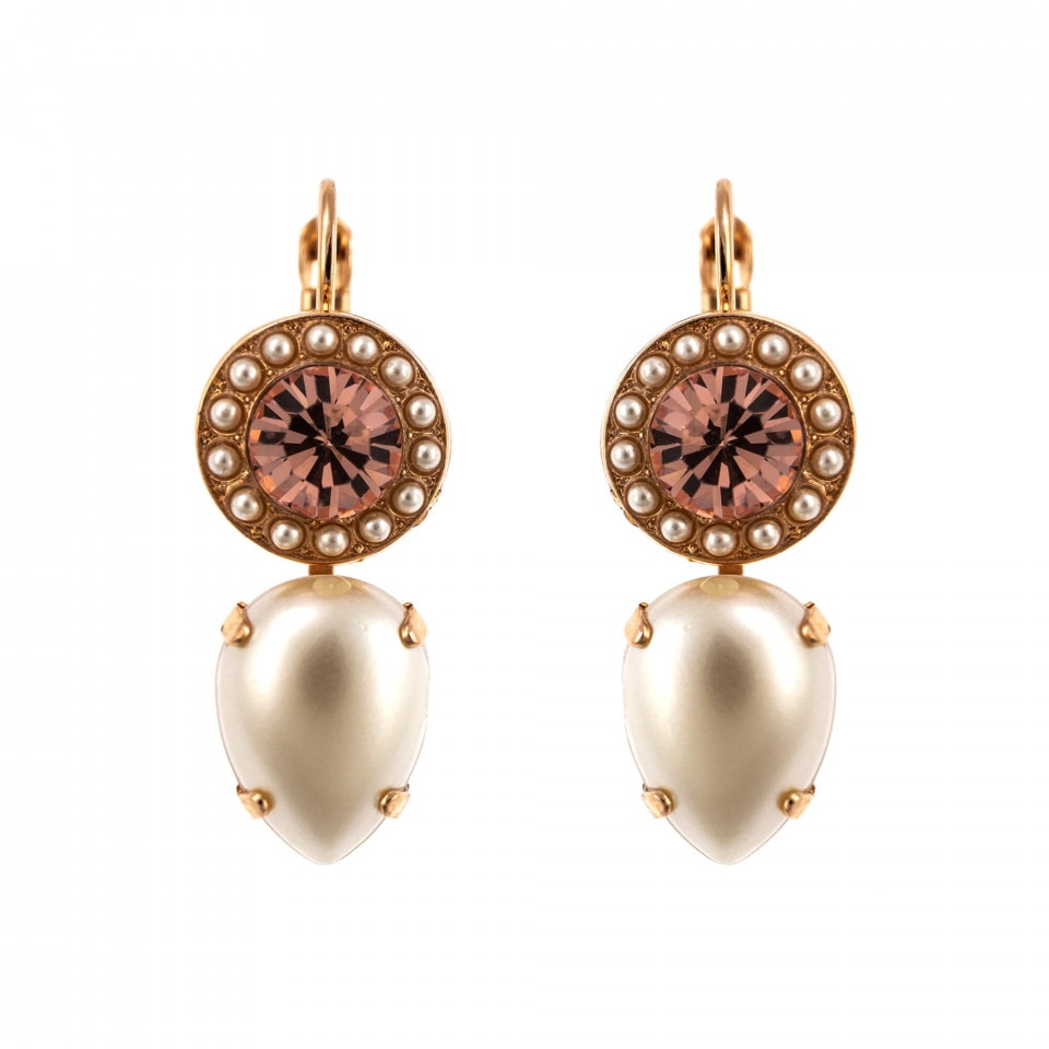 Cercei placati cu Aur roz de 24K, Cristale Swarovski, Romance by Roxannes - Mariana Jewellery, Multicolor 1040-139-10RG6