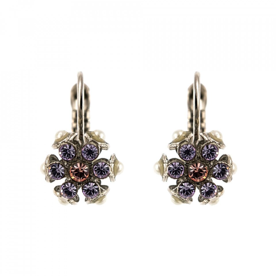 Cercei placati cu rodiu, Cristale Swarovski, Romance by Roxannes - Mariana Jewellery, Multicolor 1005/1-139-10RO6