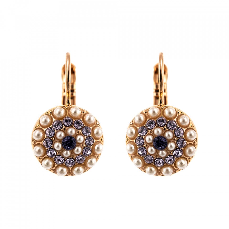 Cercei placati cu Aur roz de 24K, Cristale Swarovski, Romance by Roxannes - Mariana Jewellery, Multicolor 1141-139-10RG6