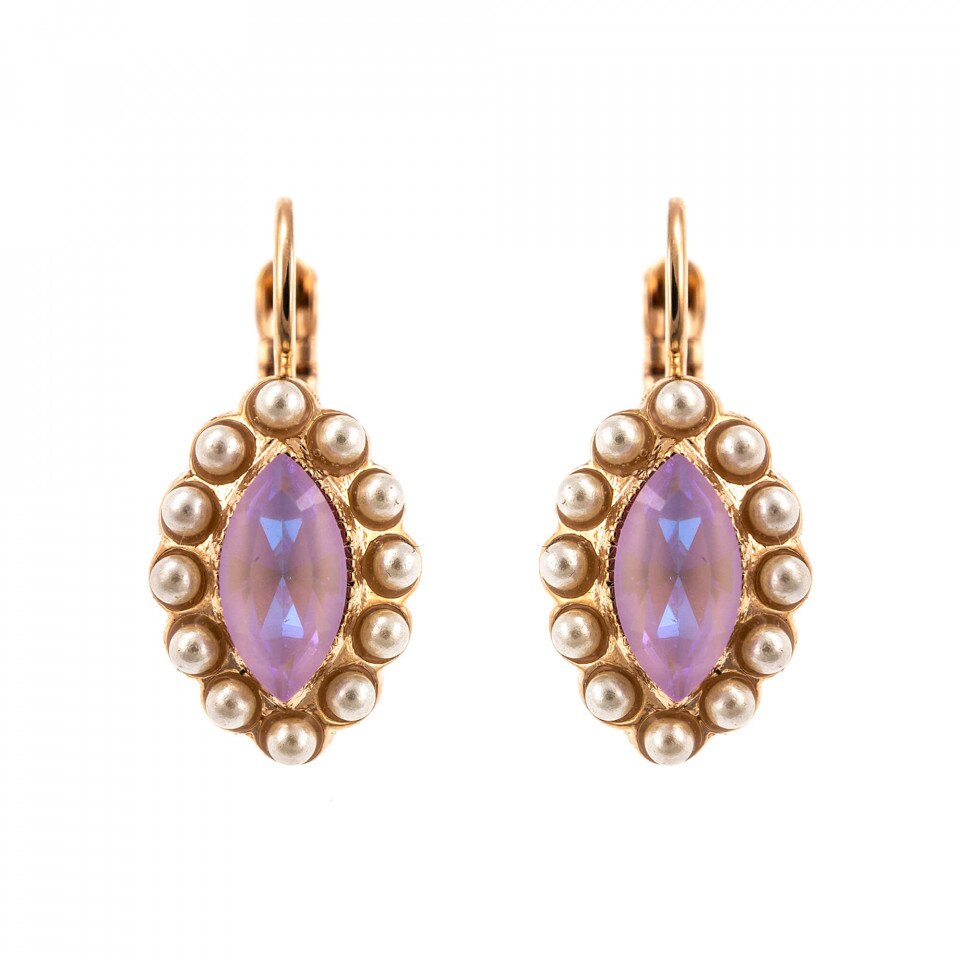 Cercei placati cu Aur roz de 24K, Cristale Swarovski, Romance by Roxannes - Mariana Jewellery, Multicolor 1115/1-139-10RG6