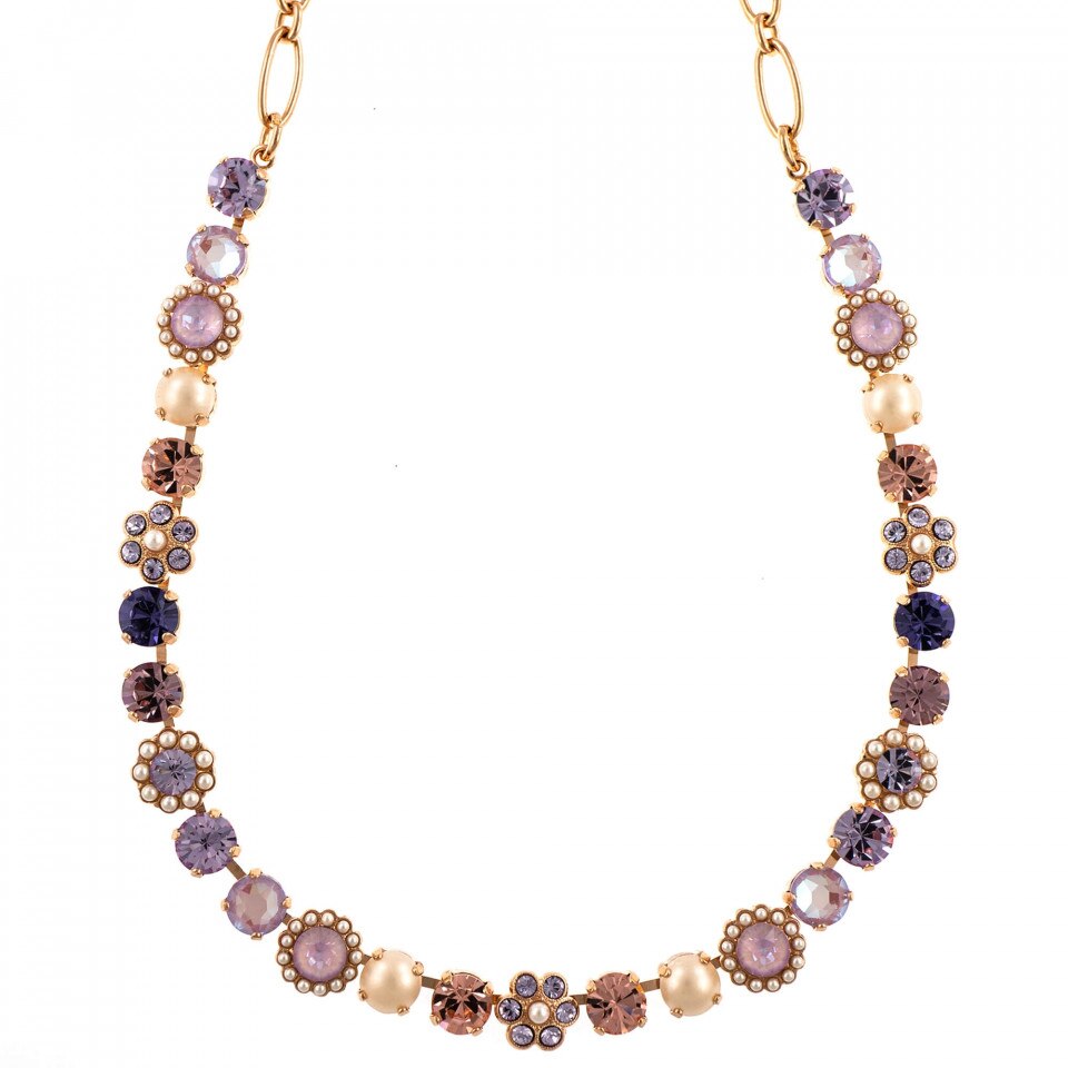 Colier placat cu Aur roz de 24K, Cristale Swarovski, Romance by Roxannes - Mariana Jewellery, Multicolor 3173/4-139-10RG