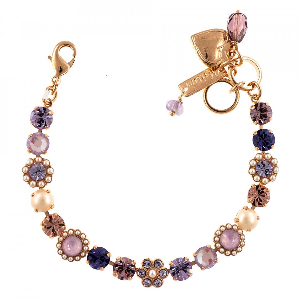 Bratara placata cu Aur roz de 24K, Cristale Swarovski, Romance by Roxannes - Mariana Jewellery, Multicolor 4173/3-139-10RG