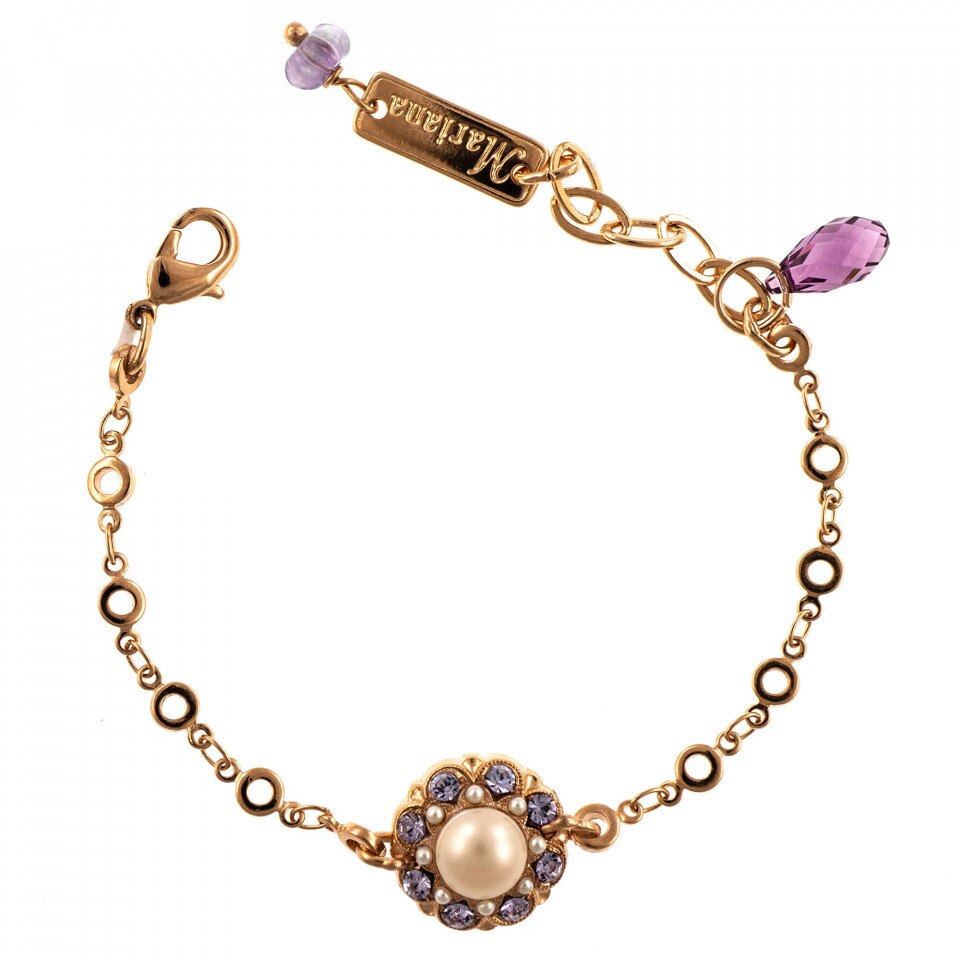 Bratara placata cu Aur roz de 24K, Cristale Swarovski, Romance by Roxannes - Mariana Jewellery, Multicolor 4417/1-139-10RG