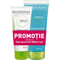 pachet gel exfoliant bioderma sebium pentru ten gras si mixt 100 ml  gel de curatare spumant bioderma sebium pentru ten mixtgras 200 ml imagen 49_0_
0