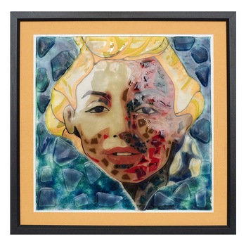 Tablou mozaic - Marilyn, 47 x 47 cm, sticla fuzionata si mozaic Tablou mozaic - Marilyn, 47 x 47 cm, sticla fuzionata si mozaic