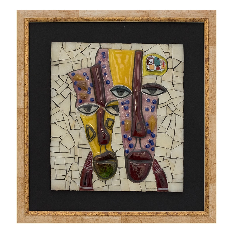 Tablou mozaic - After party, 41 x 48 cm, sticla fuzionata si mozaic