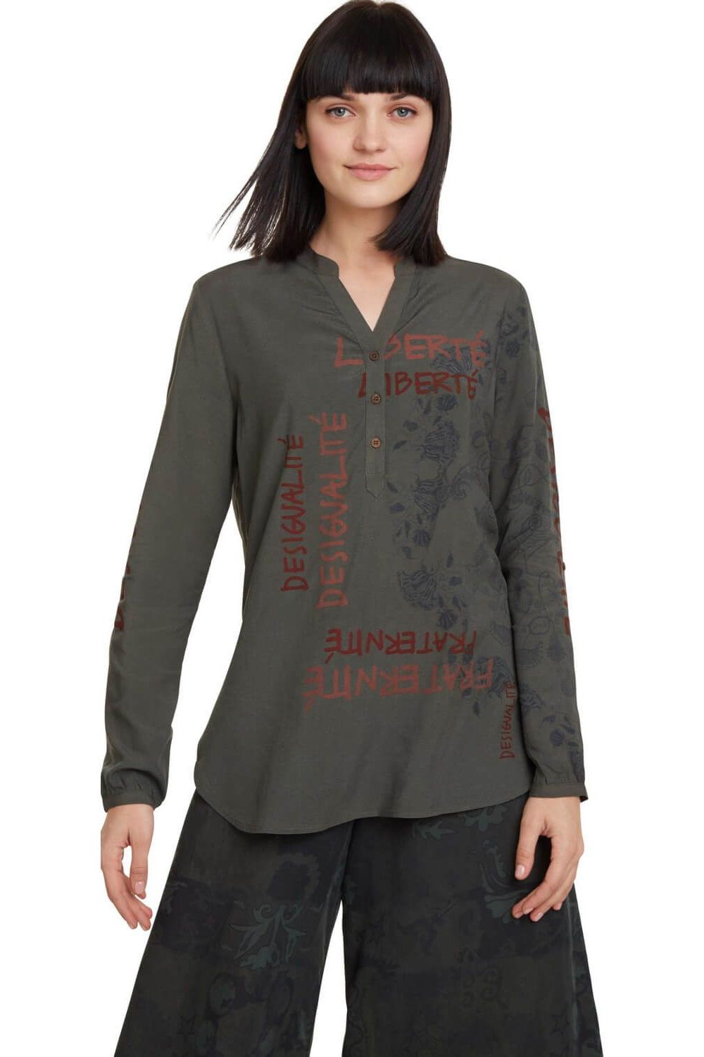 Camasa de dama, Desigual Blus Leeds, Verde, S