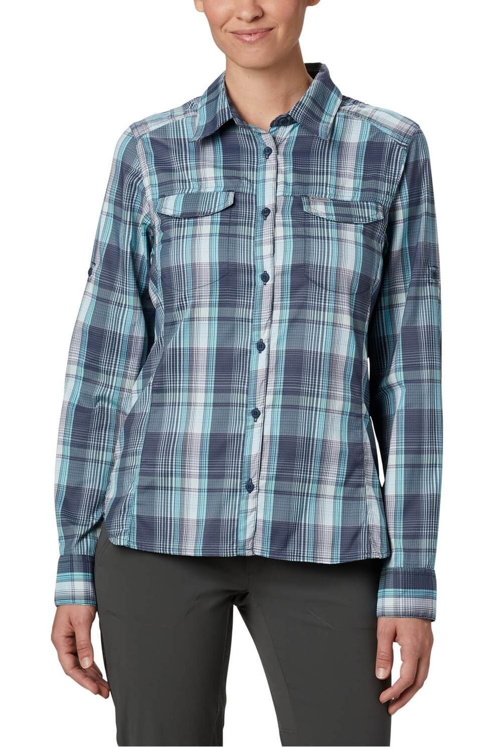 Camasa de dama, Columbia Silver Ridge Lite Plaid LS Shirt, Albastru, S