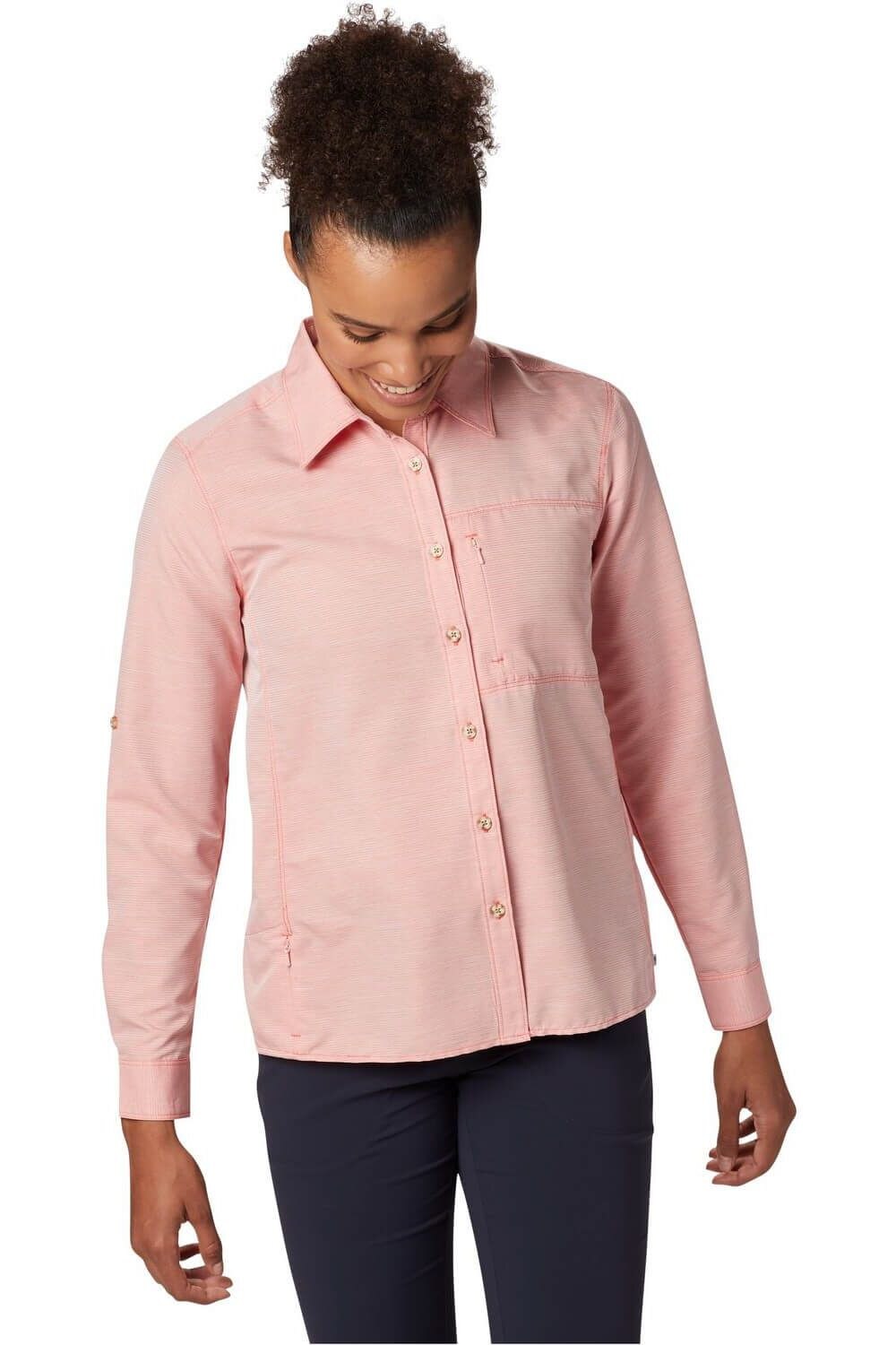 Camasa de dama, Mountain Hardwear Canyon Long Sleeve Shirt, Portocaliu
