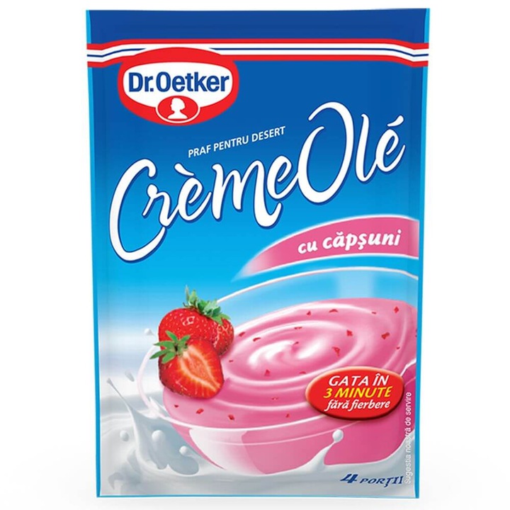 Krémdesszert Ole Dr. Oetker, 75 g, Eper ízű