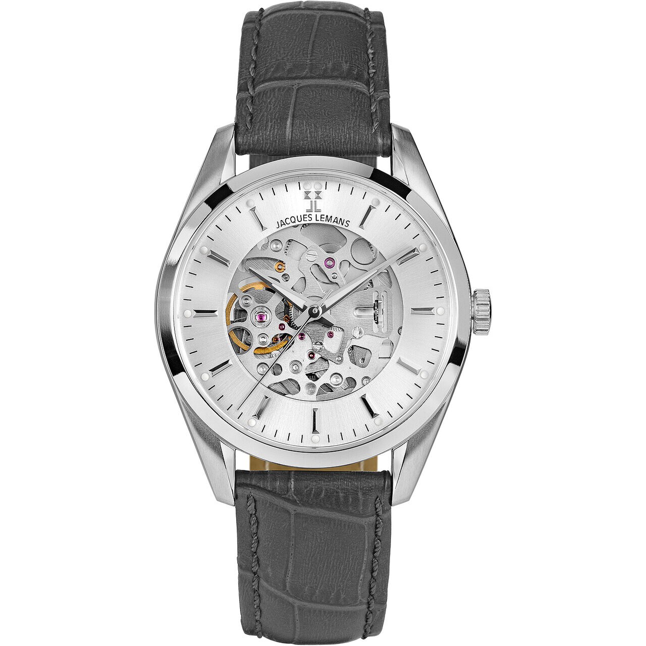 Ceas barbatesc Jacques Lemans 1-2087A, Automatic, 40mm, 5ATM, Argintiu