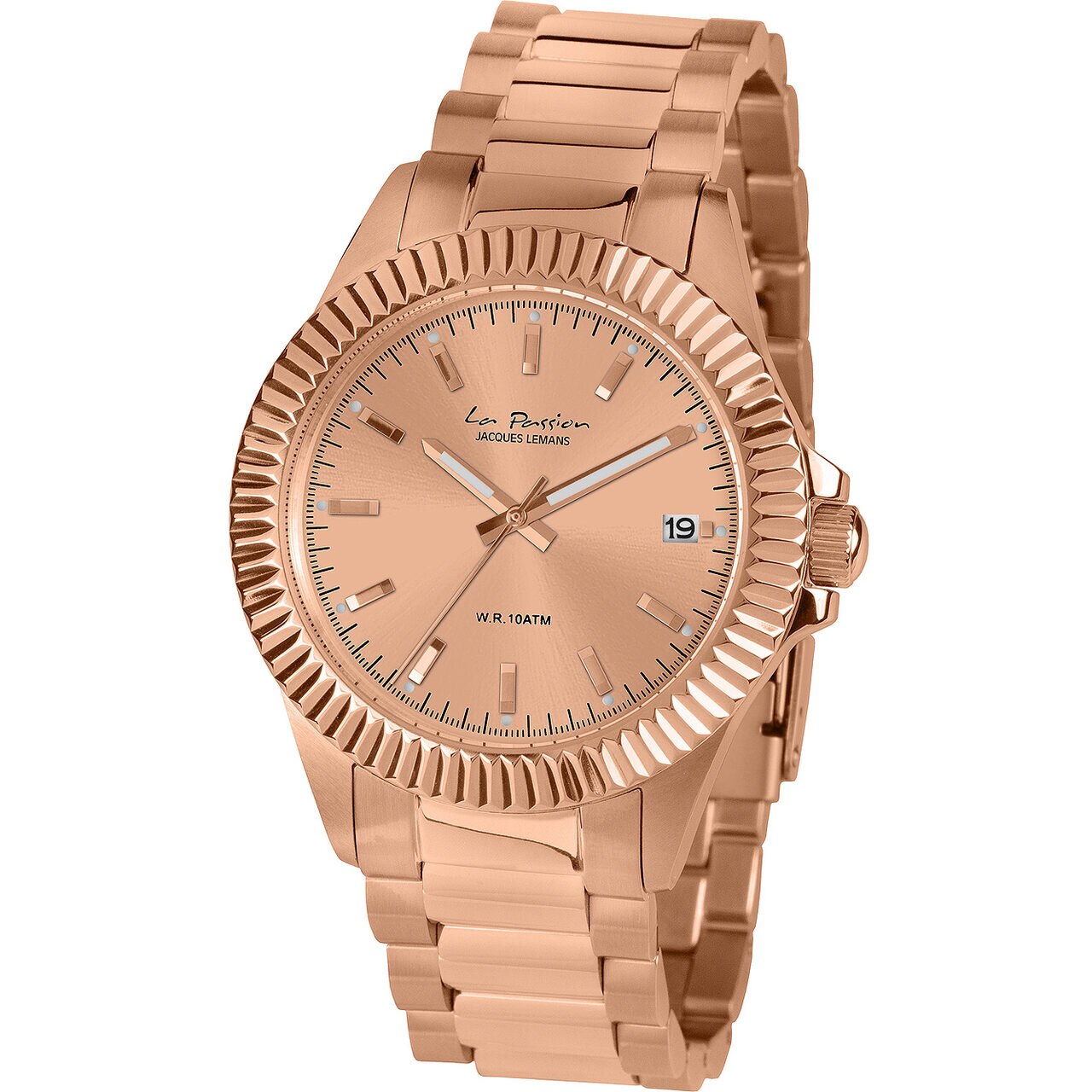 Ceas de dama Jacques Lemans LP-125J, Quartz, 38mm, 10ATM, Auriu