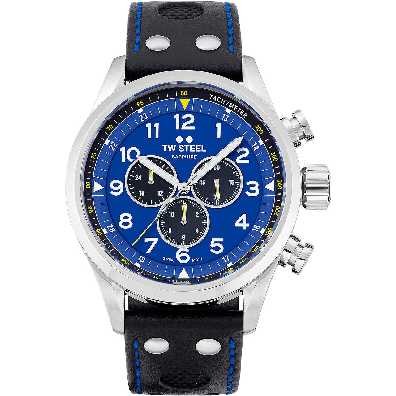 Ceas barbatesc Tw-Steel SVS305, Quartz, 48mm, 10ATM, Argintiu