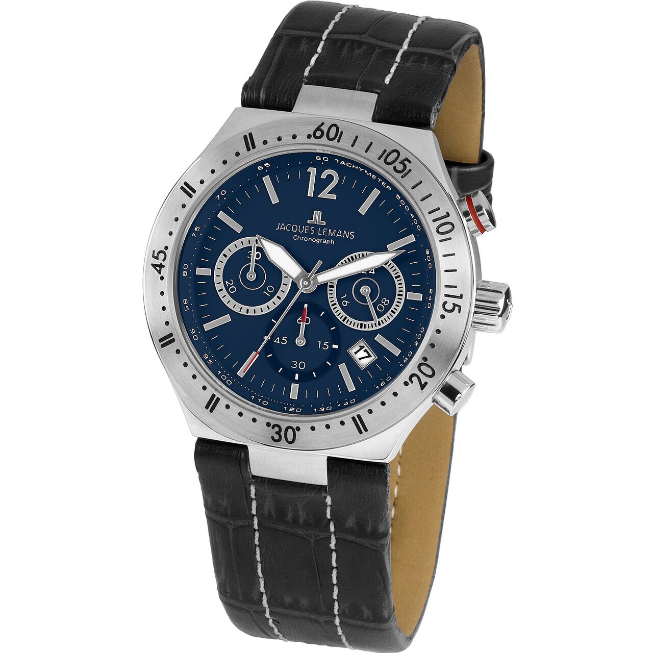 Ceas barbatesc Jacques Lemans 1-1837C, Quartz, 42mm, 10ATM, Argintiu