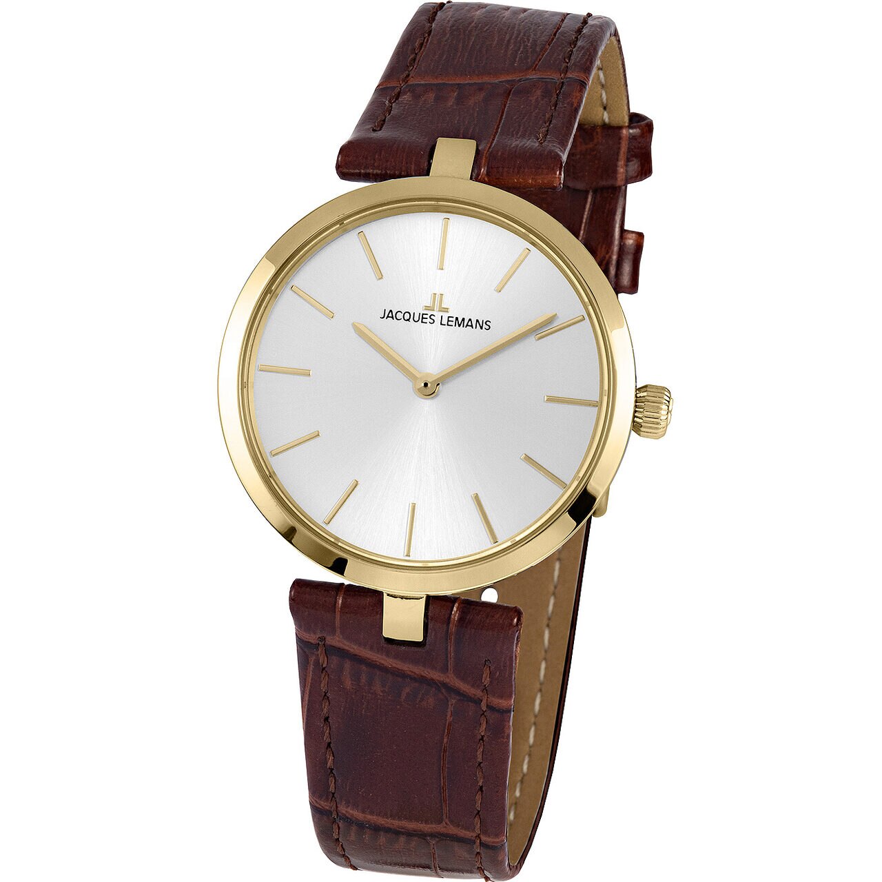 Ceas de dama Jacques Lemans 1-2024F, Quartz, 34mm, 5ATM, Auriu