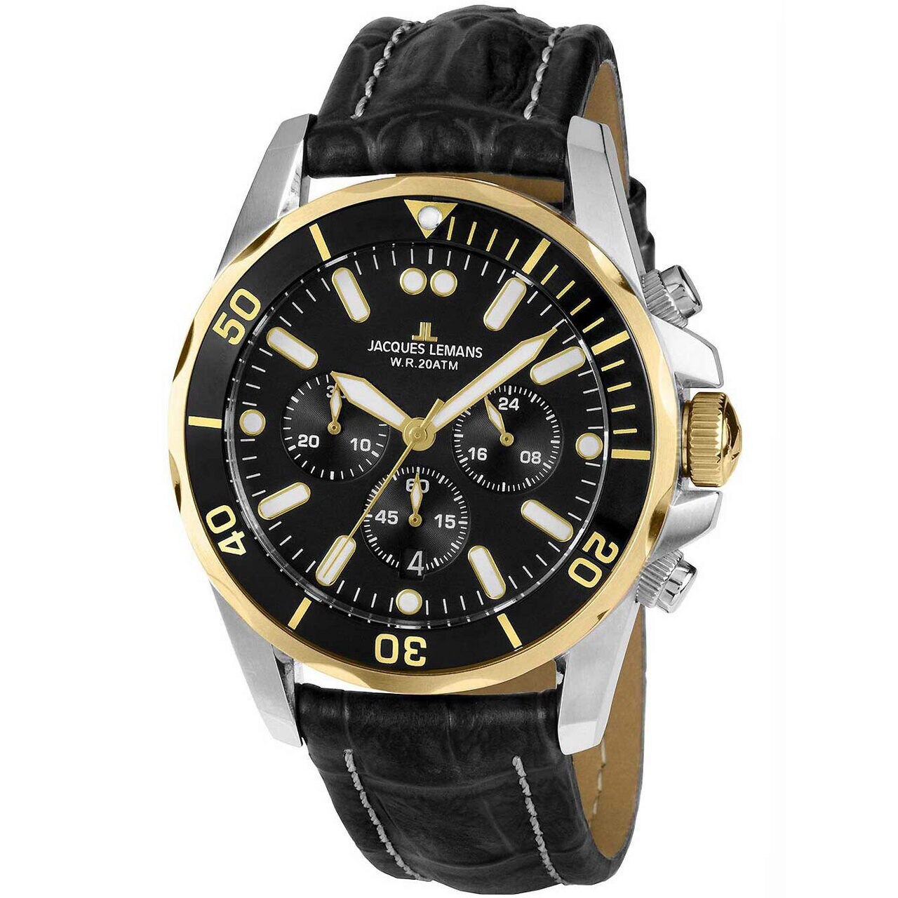 Ceas barbatesc Jacques Lemans 1-2091D, Quartz, 43mm, 20ATM, Argintiu