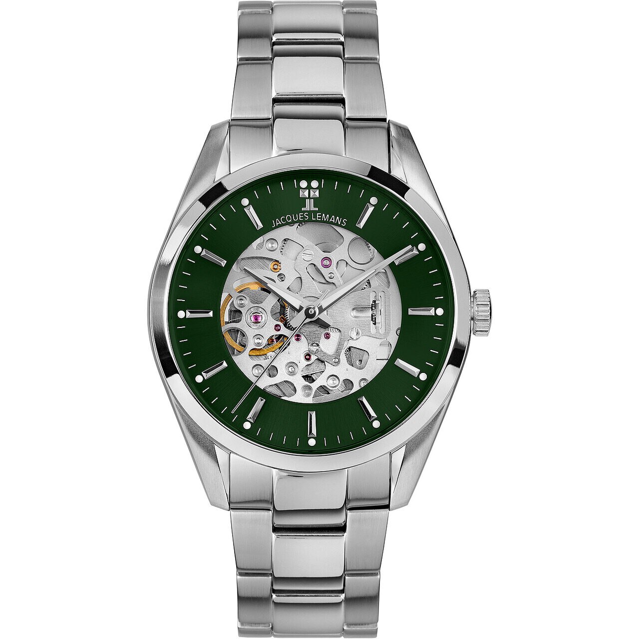 Ceas barbatesc Jacques Lemans 1-2087G, Automatic, 40mm, 5ATM, Argintiu