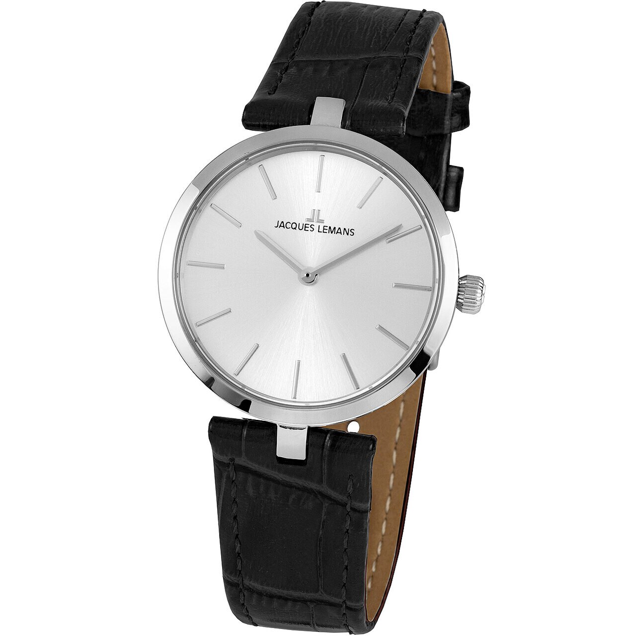 Ceas de dama Jacques Lemans 1-2024M, Quartz, 34mm, 5ATM, Argintiu