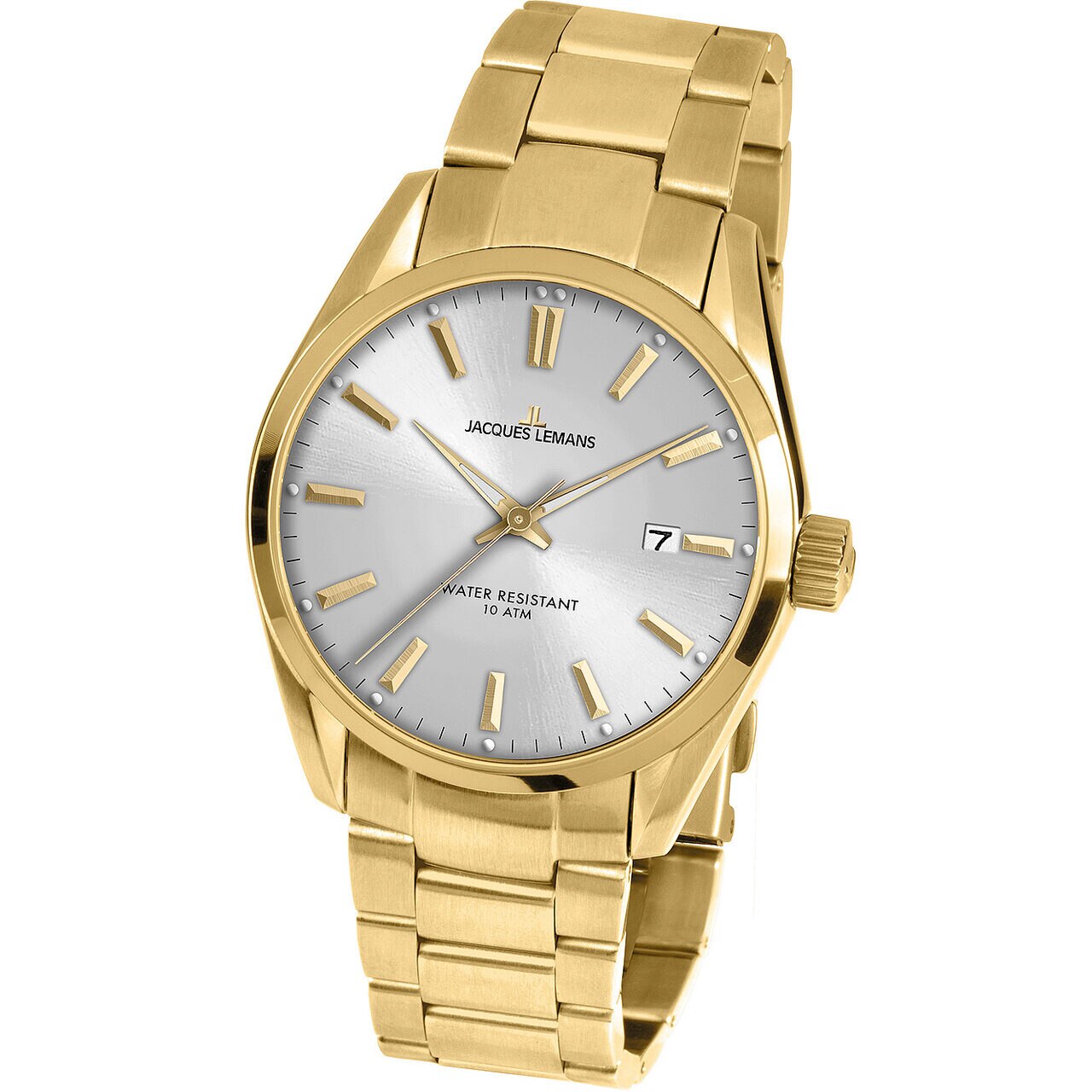 Ceas barbatesc Jacques Lemans 1-1859K, Quartz, 40mm, 10ATM, Auriu
