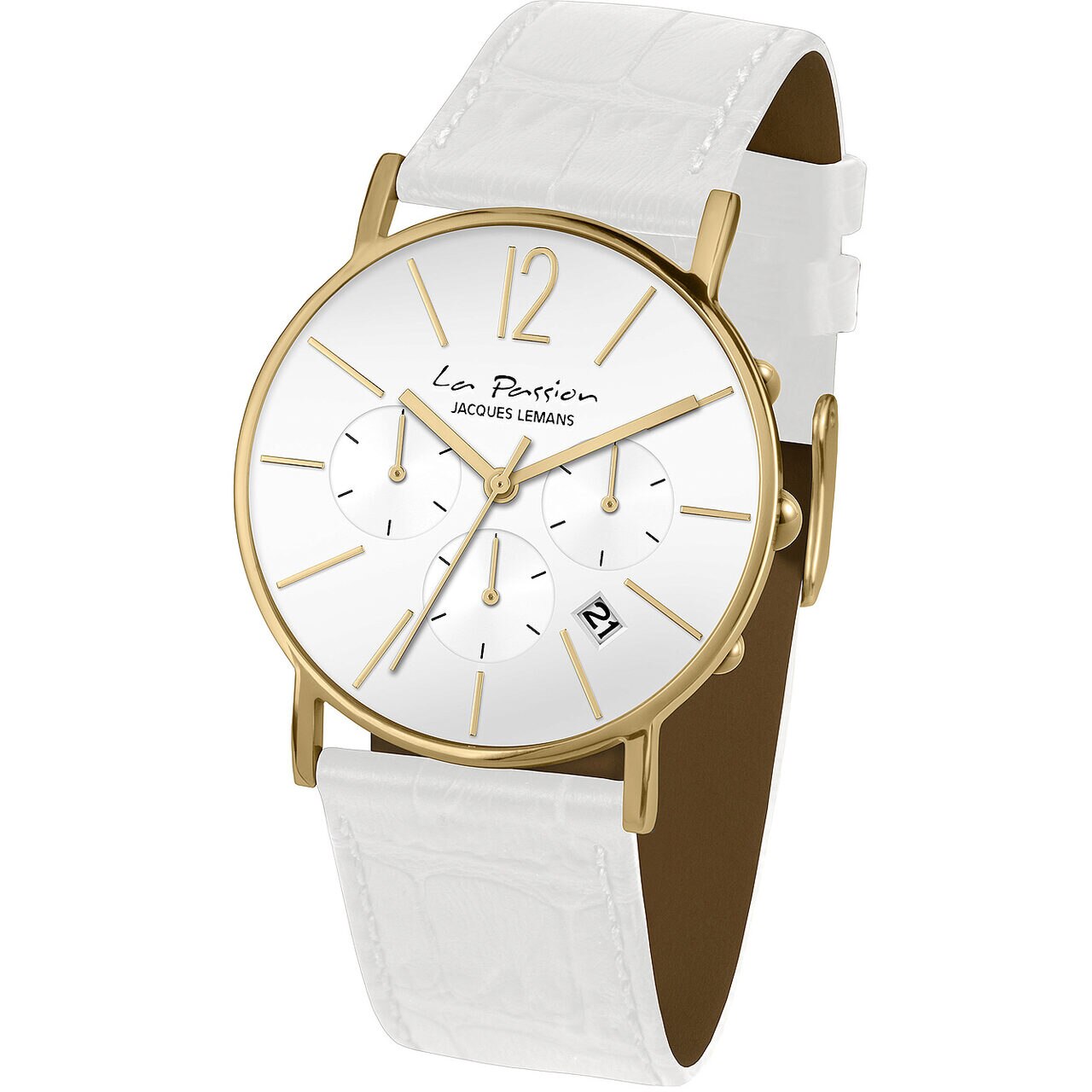 Ceas de dama Jacques Lemans LP-123P, Quartz, 40mm, 5ATM, Auriu
