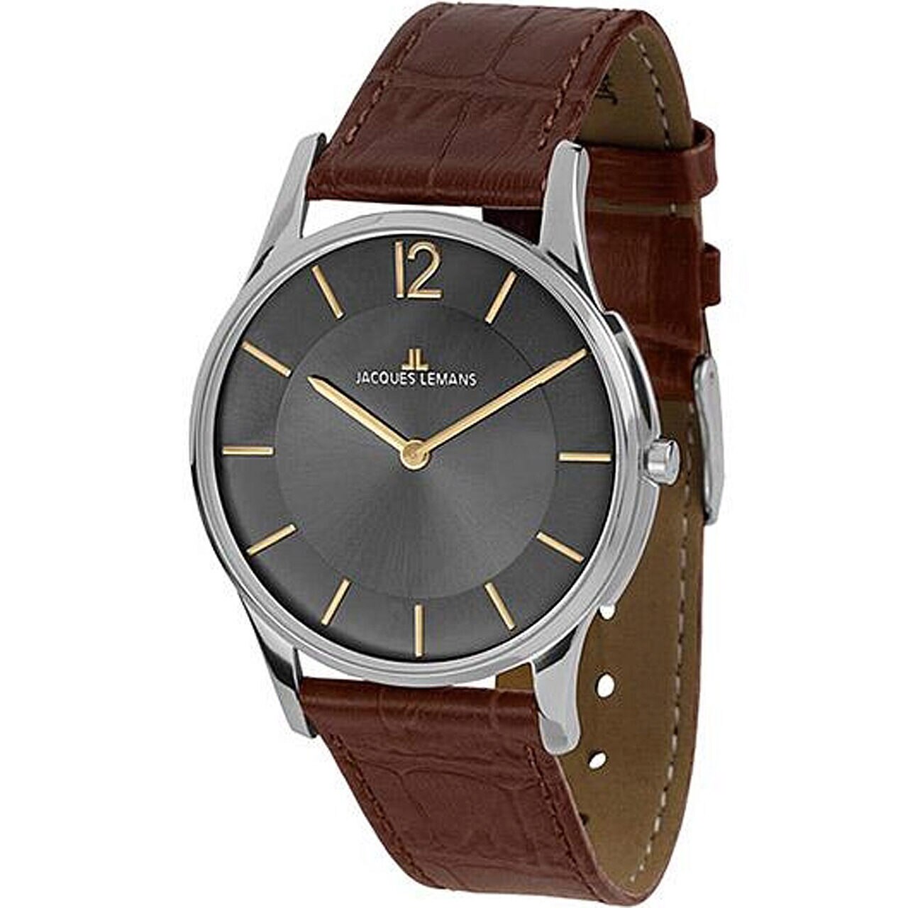 Ceas de dama Jacques Lemans 1-1944A, Quartz, 34mm, 5ATM, Argintiu