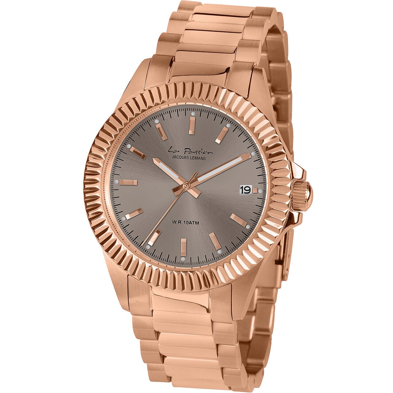Ceas de dama Jacques Lemans LP-125K, Quartz, 38mm, 10ATM, Auriu