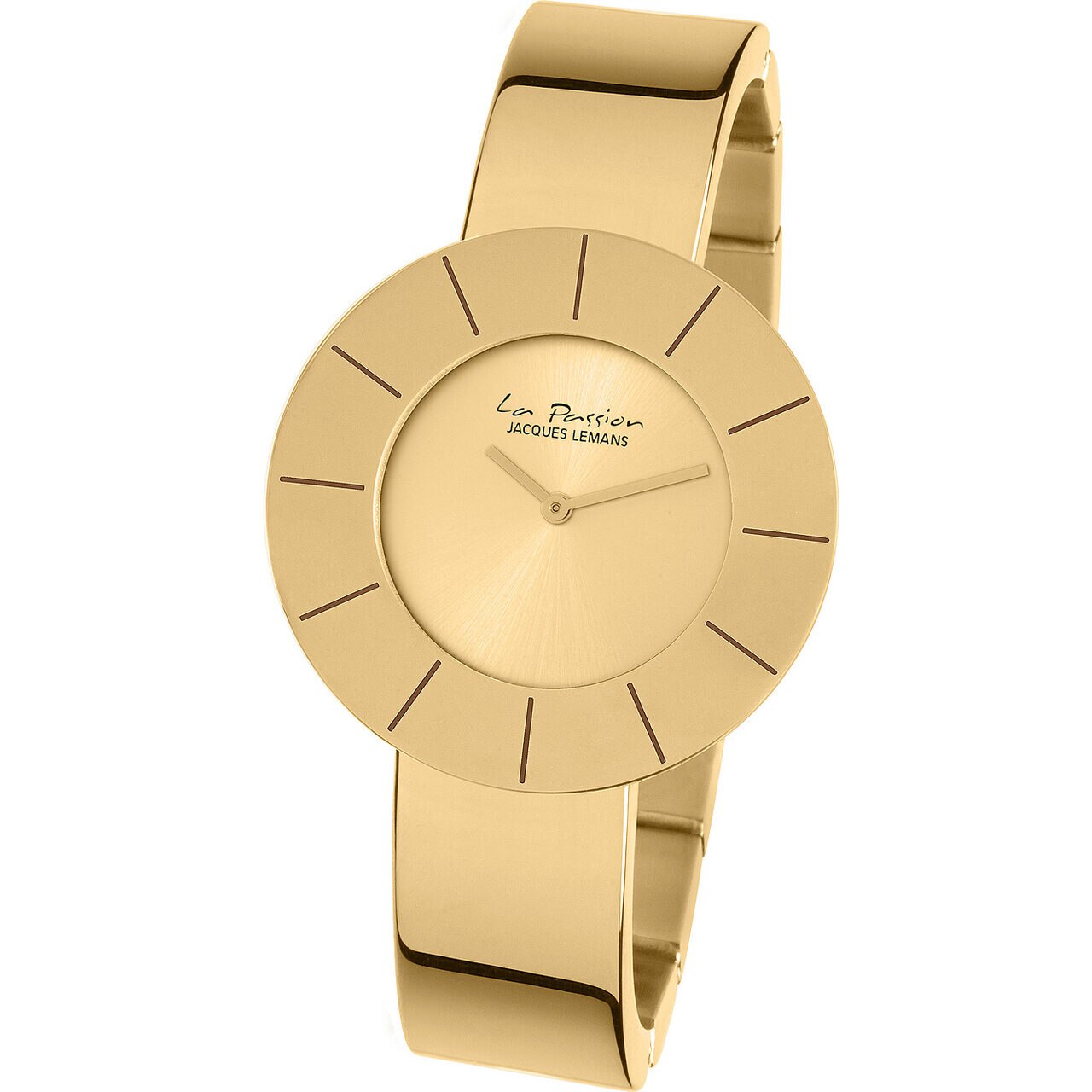 Ceas de dama Jacques Lemans LP-128C, Quartz, 37mm, 5ATM, Auriu