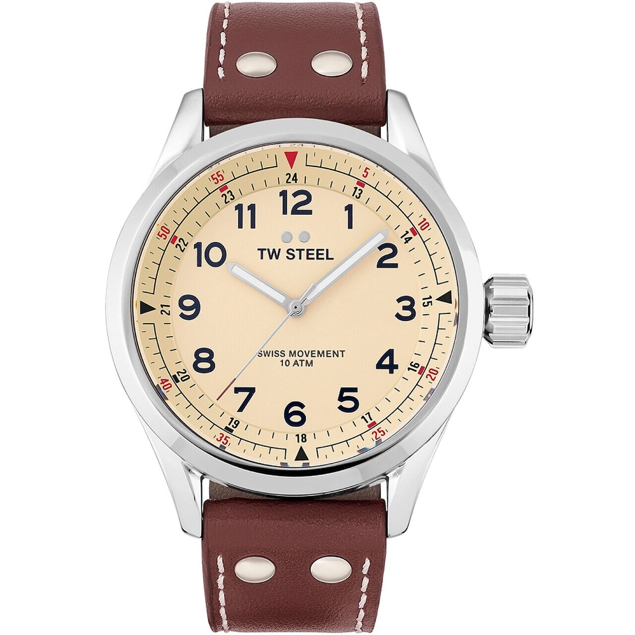 Ceas barbatesc Tw-Steel SVS101, Quartz, 45mm, 10ATM, Argintiu