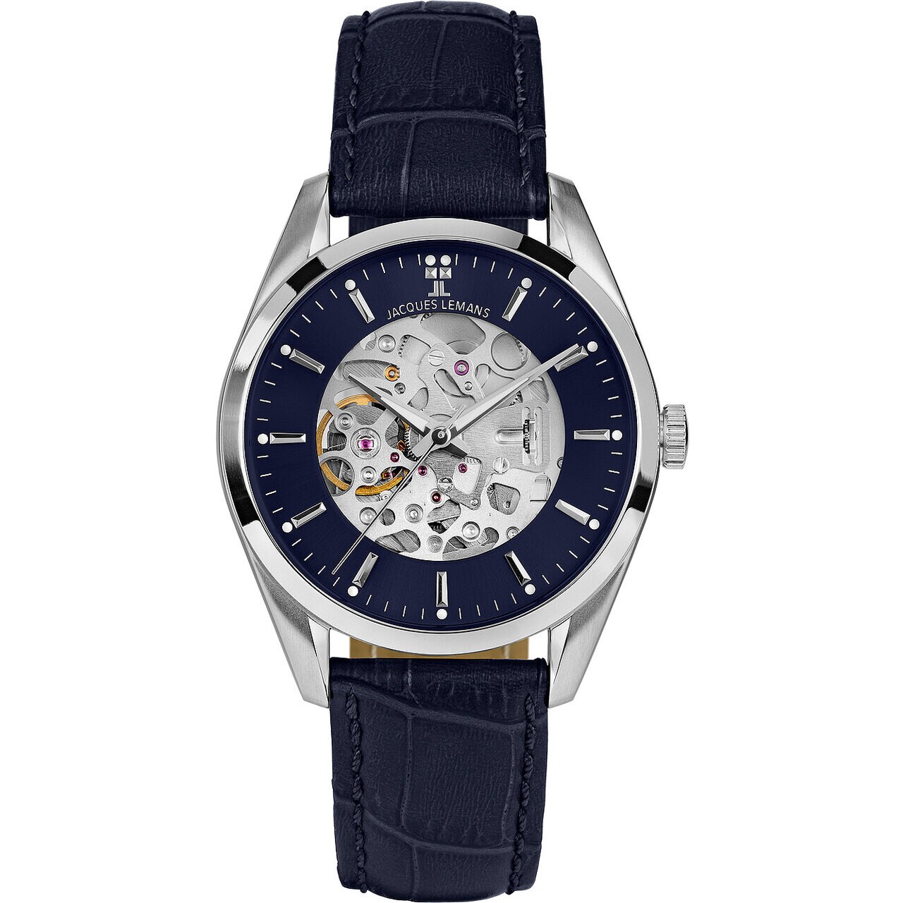 Ceas barbatesc Jacques Lemans 1-2087C, Automatic, 40mm, 5ATM, Argintiu